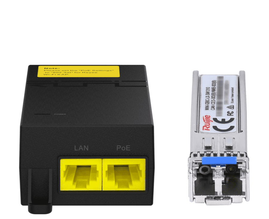 PoE adaptor and SFP product photo