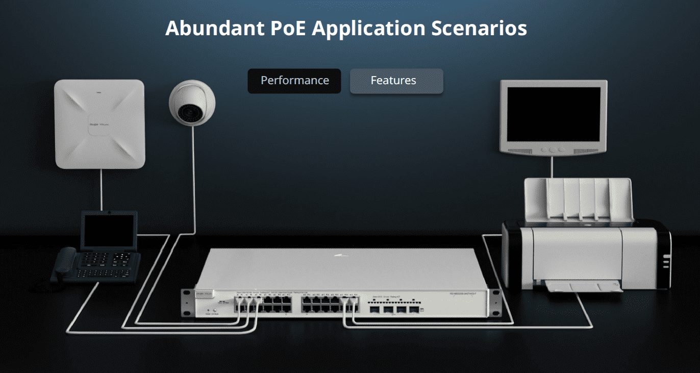 Ruijie Reyee RG-NBS3100-24GT4SFP-P-V2, 28-Port Gigabit Layer 2 Cloud Managed PoE Switch official feature image 2