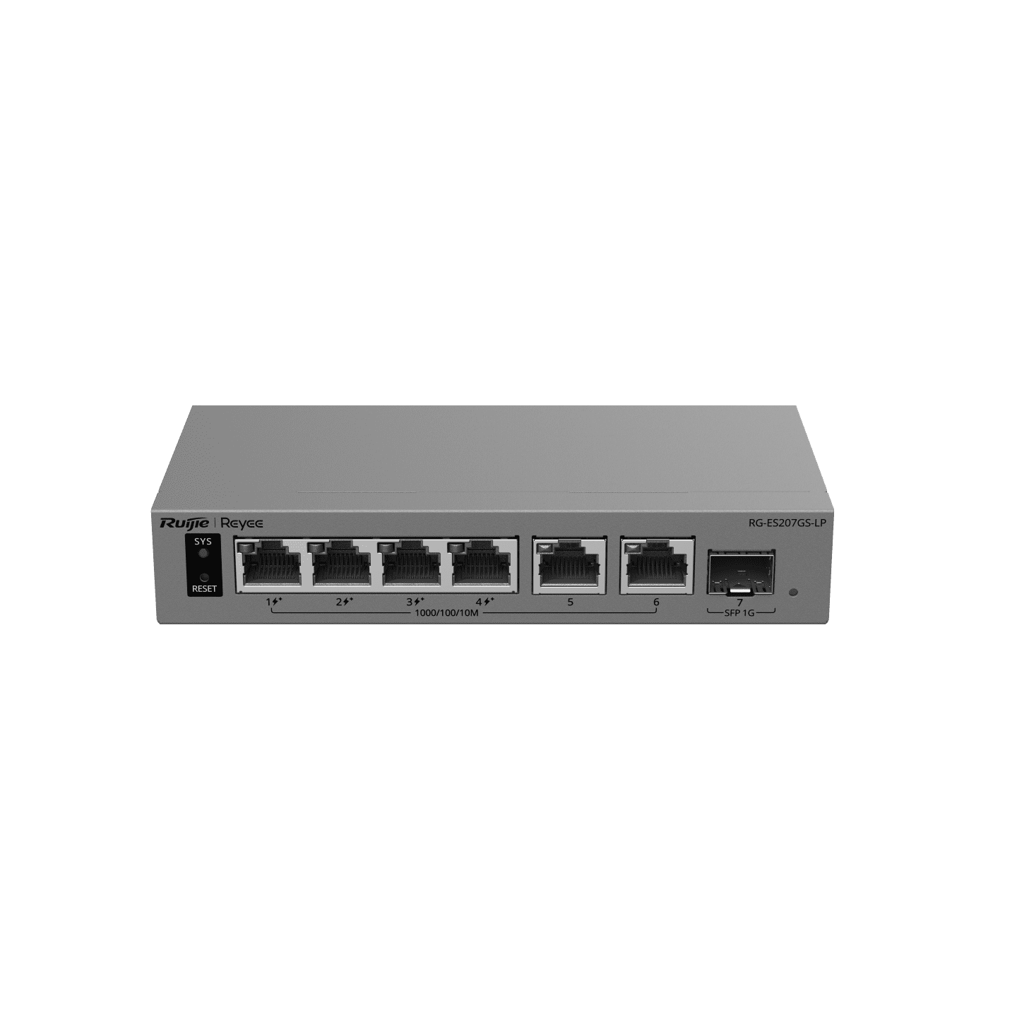 Ruijie Reyee RG-ES207GS-LP managed PoE switch front view