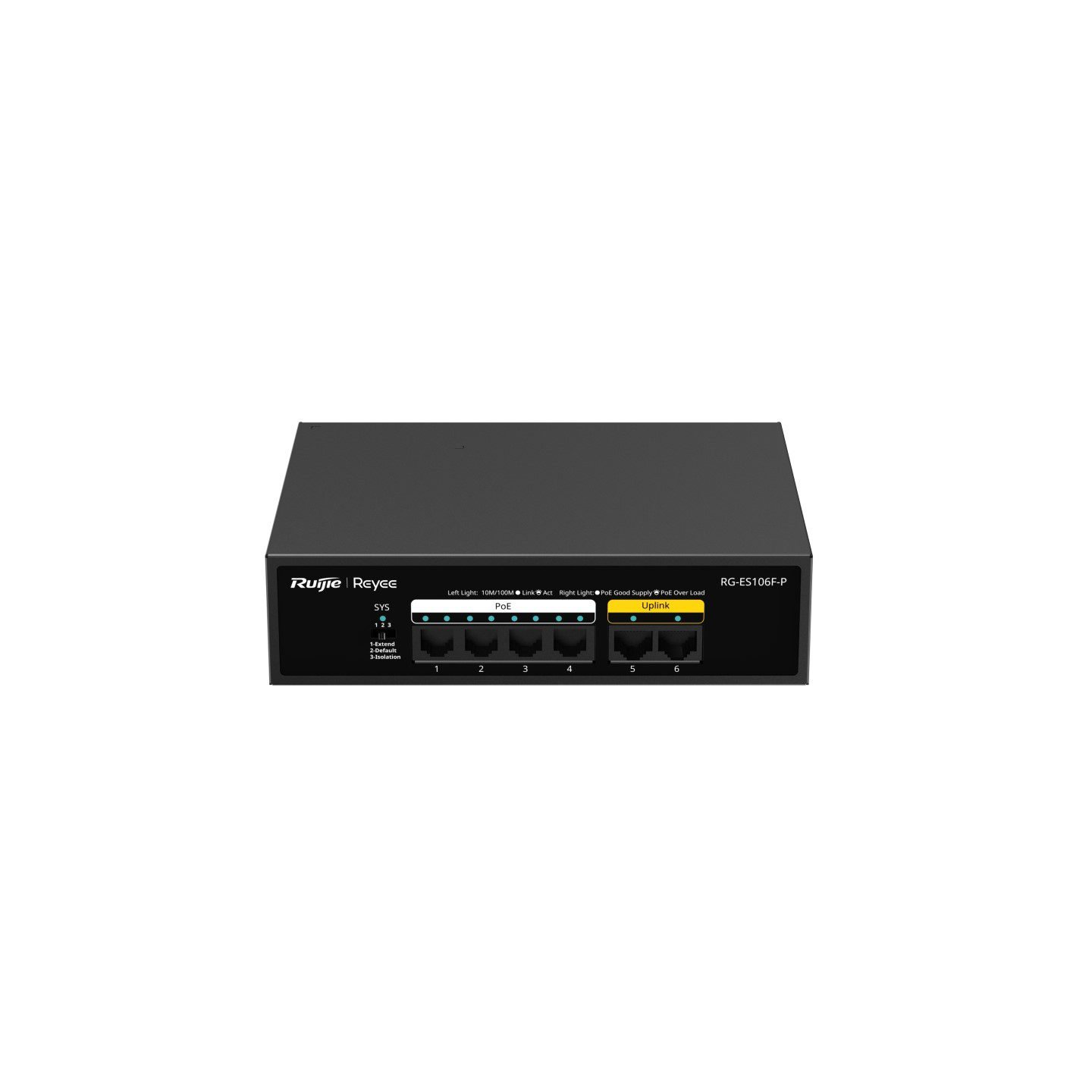 Ruijie Reyee RG-ES106F-P, 6-Port 10/100 Mbps Unmanaged PoE Switch