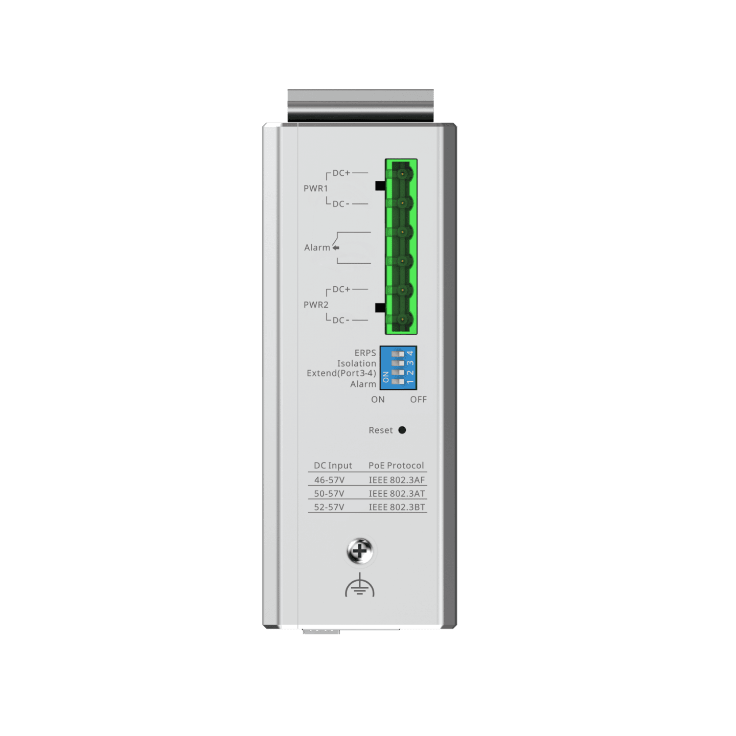 Ruijie Reyee RG-NIS2100-4GT2SFP-HP, 6-Port Cloud Managed Industrial Switch, with 1 x PoE++ Port, 3 x PoE+ Ports, and 2 x SFP Uplink Ports - Image 2