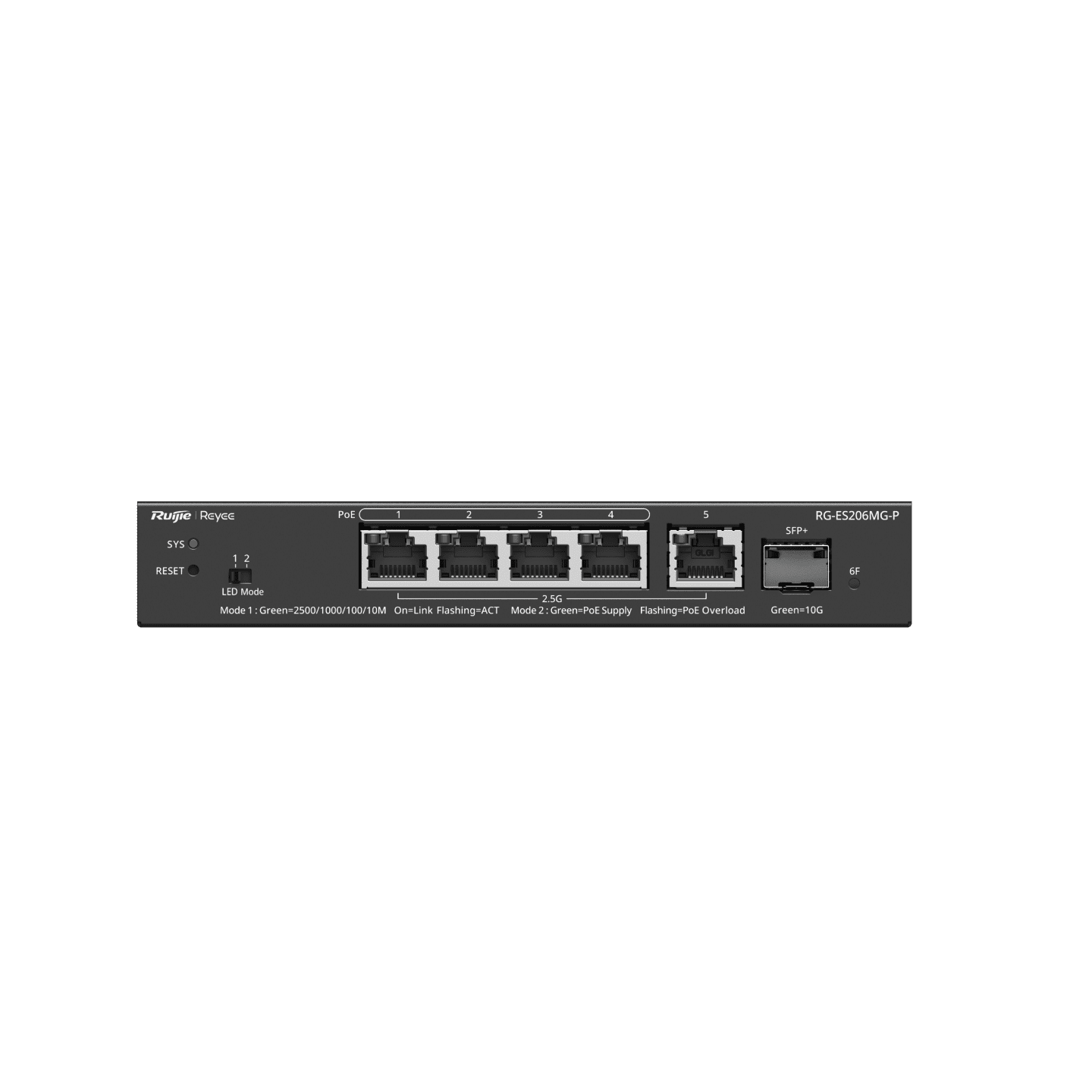 Ruijie Reyee RG-ES206MG-P, 5-Port 2.5G Cloud Managed PoE Switch, 1 x 10G Uplink - Image 2