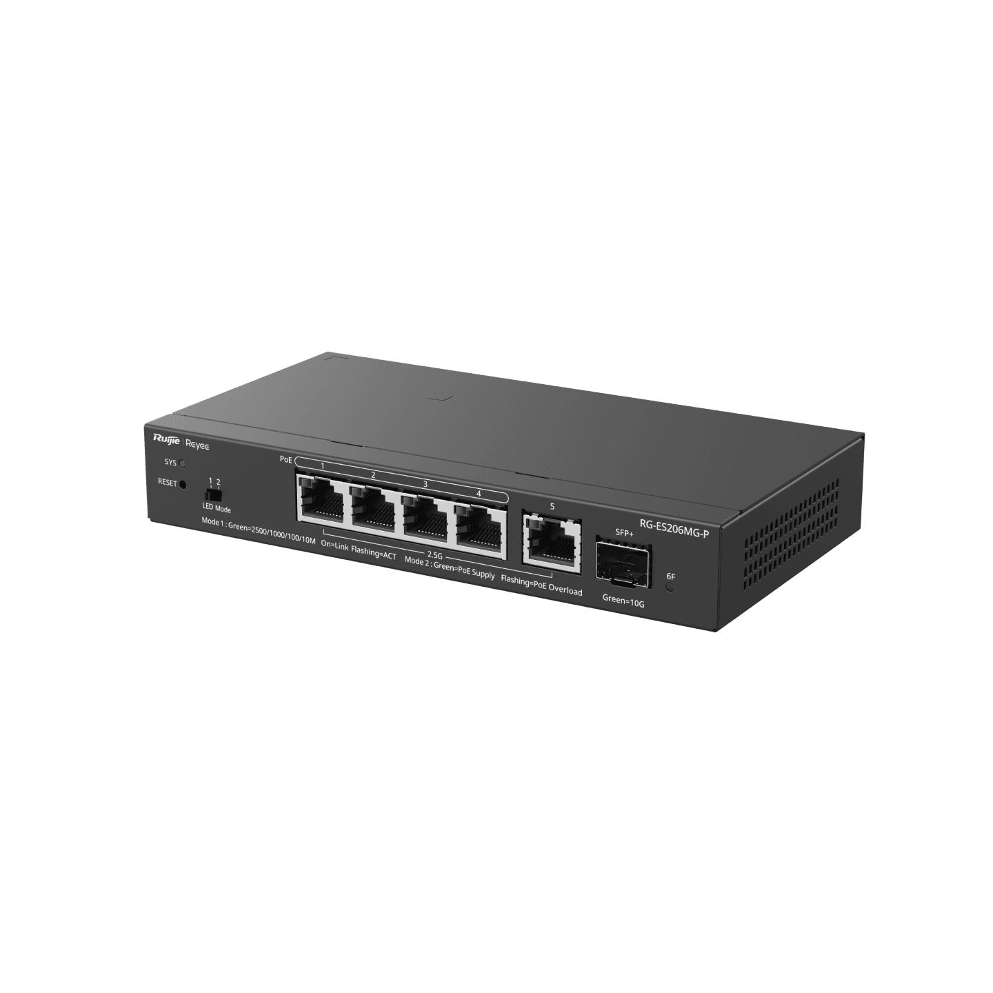 Ruijie Reyee RG-ES206MG-P, 5-Port 2.5G Cloud Managed PoE Switch, 1 x 10G Uplink - Image 3