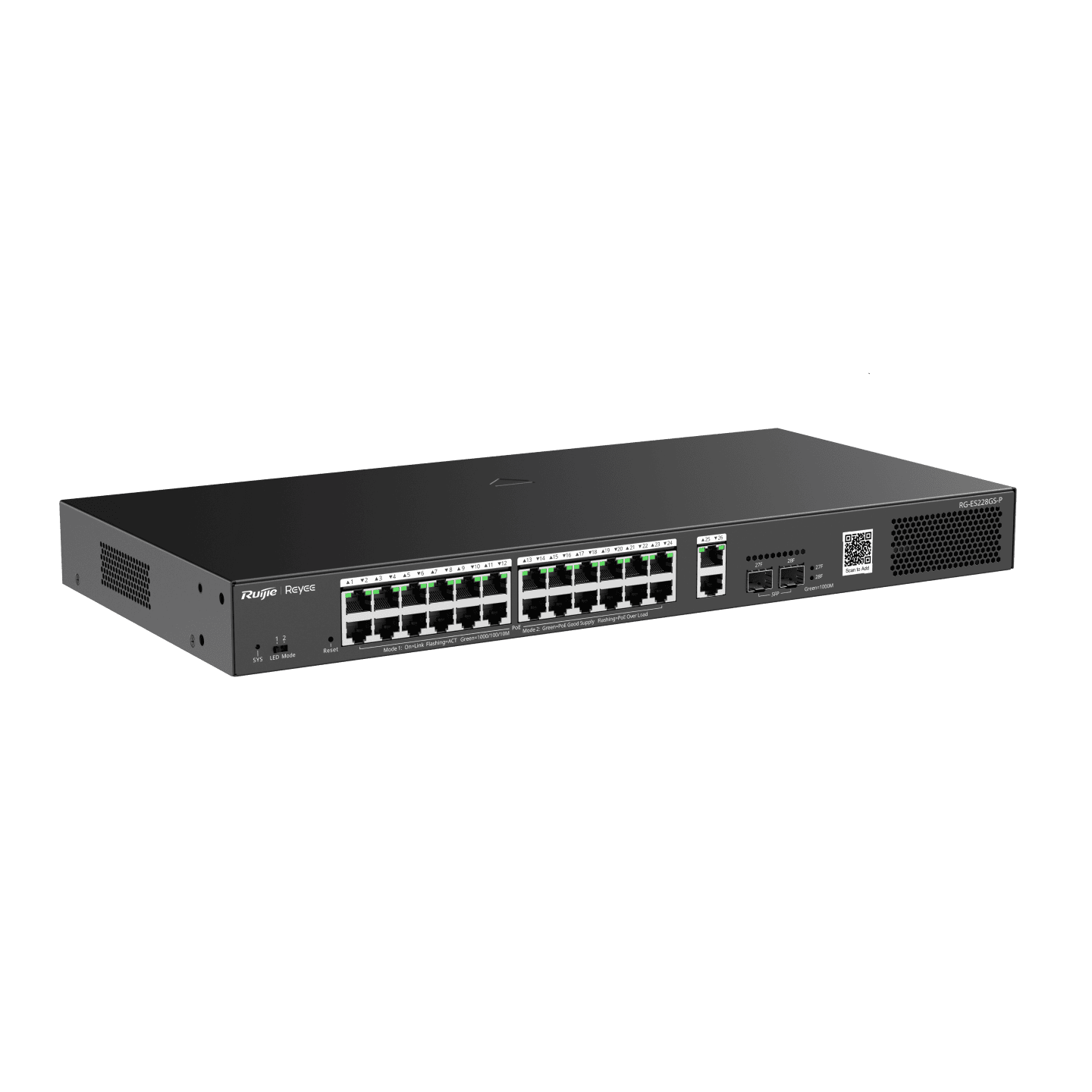 Ruijie Reyee RG-ES228GS-P 28-Port Gigabit, 24 PoE+ Ports, 2 SFP Ports, Smart Cloud Managed PoE Switch - Image 3