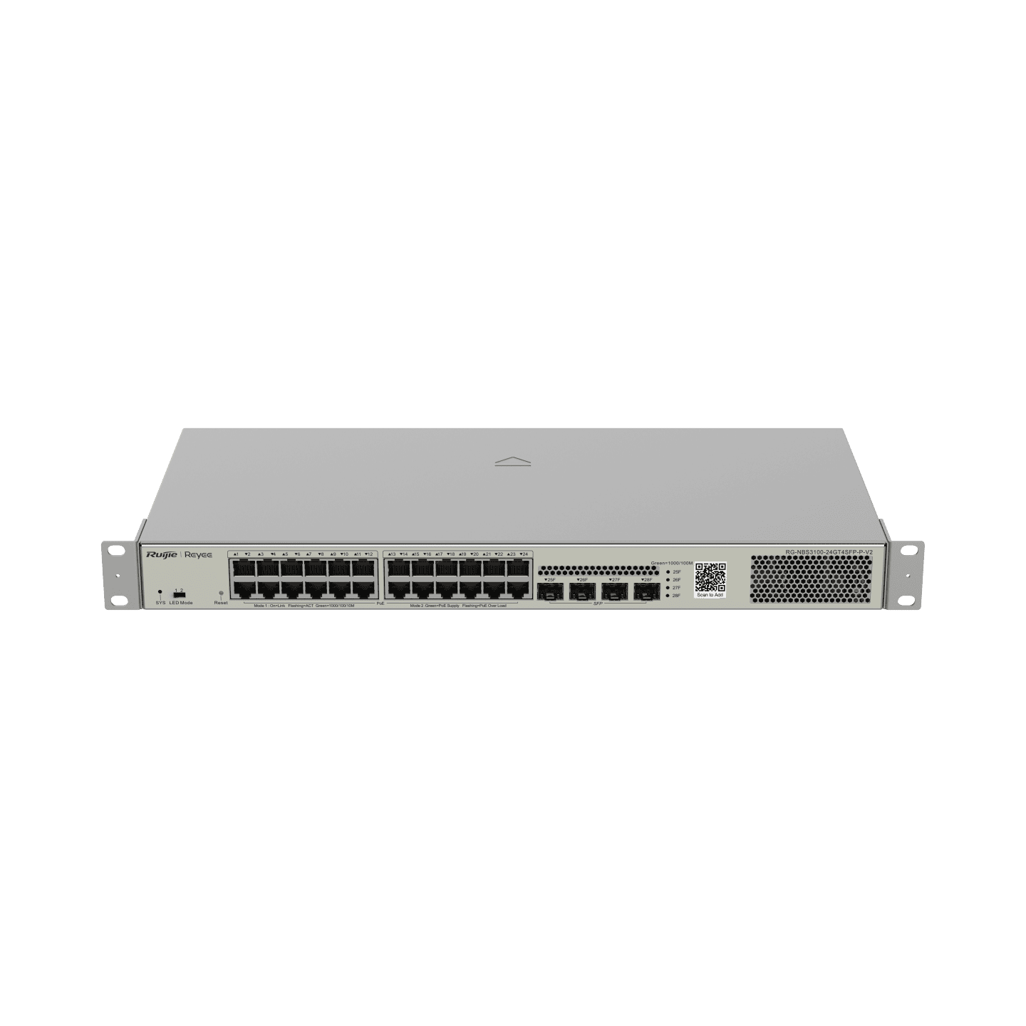 Ruijie Reyee RG-NBS3100-24GT4SFP-P-V2, 28-Port Gigabit Layer 2 Cloud Managed PoE Switch